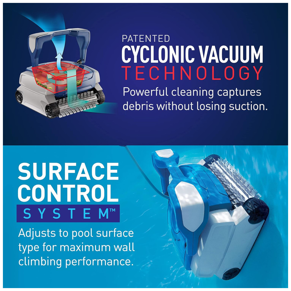 Robô Aspirador de Piscina com Cabo Escalada de Parede Sucção Forte e Tampa Transparente para Piscinas até 12m2 110V Polaris F8050 Azul - Imagem 4