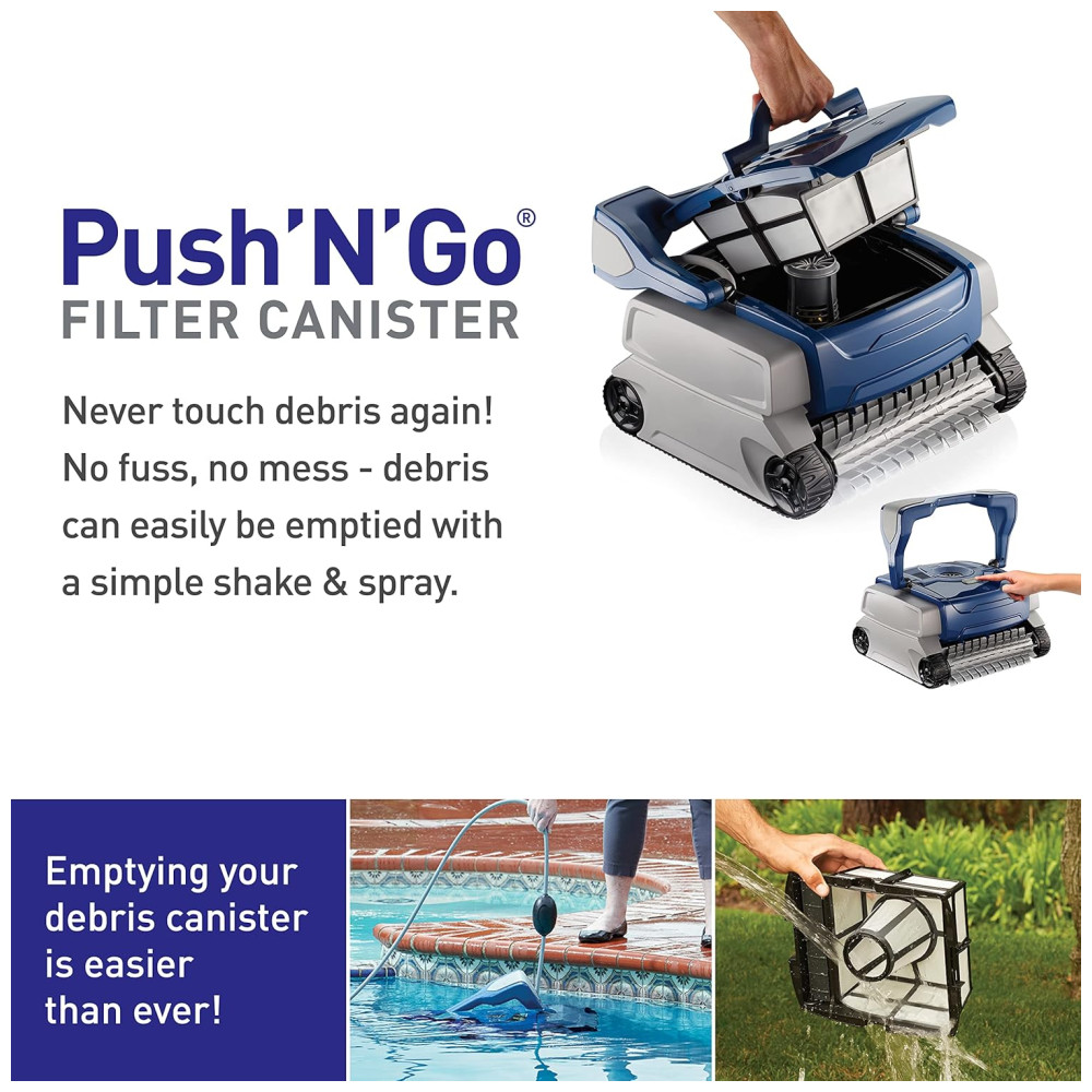 Robô Aspirador de Piscina com Cabo Escalada de Parede Sucção Forte e Tampa Transparente para Piscinas até 12m2 110V Polaris F8050 Azul - Imagem 5