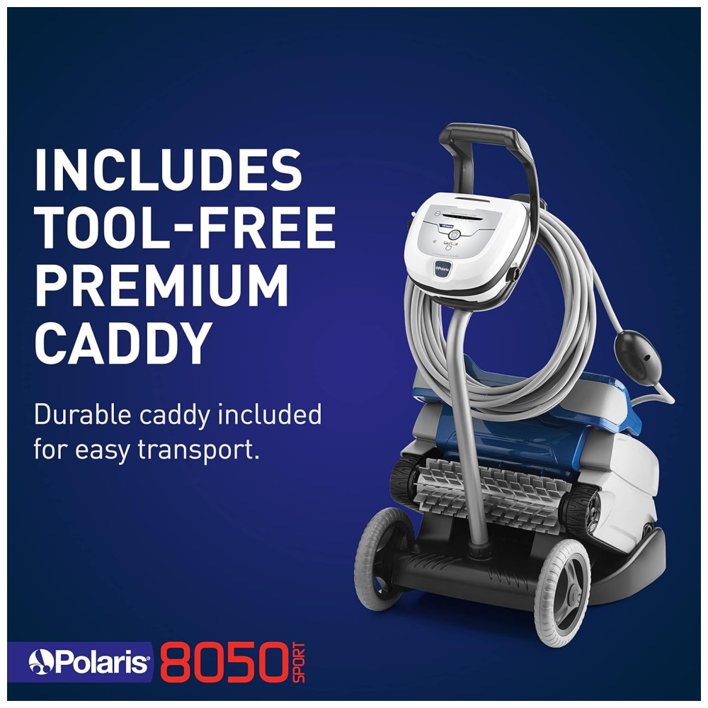 Robô Aspirador de Piscina com Cabo Escalada de Parede Sucção Forte e Tampa Transparente para Piscinas até 12m2 110V Polaris F8050 Azul - Imagem 6