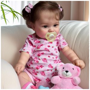 Bebê Recém-Nascido Newborn Boneca Realista Reborn JIZHI 50 cm - Sensação de Bebê Real Adorável e Sorridente com Caixa de Presente