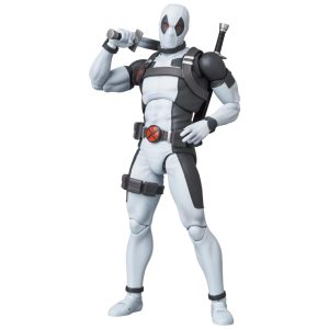 Boneco Deadpool 16 cm de Altura com Suporte Ajustável e 4 Tipos de Cabeças MEDICOM TOY Branco