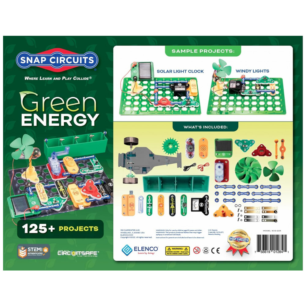 Snap Circuits SCG-225 Green Energy – Kit Educacional de Eletrônica e Energias Renováveis para Crianças a Partir de 8 Anos - Imagem 2
