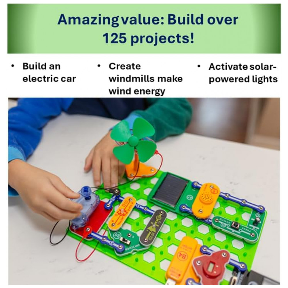 Snap Circuits SCG-225 Green Energy – Kit Educacional de Eletrônica e Energias Renováveis para Crianças a Partir de 8 Anos - Imagem 4