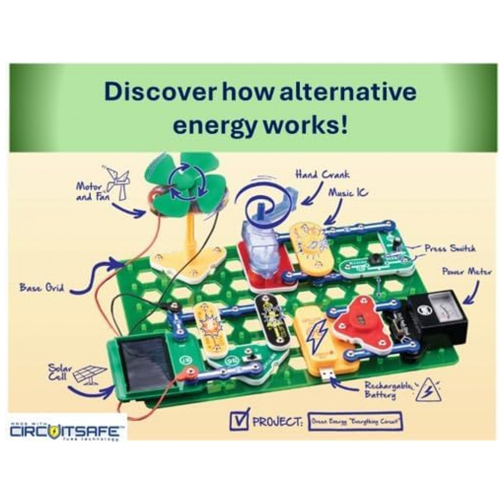 Snap Circuits SCG-225 Green Energy – Kit Educacional de Eletrônica e Energias Renováveis para Crianças a Partir de 8 Anos - Imagem 7
