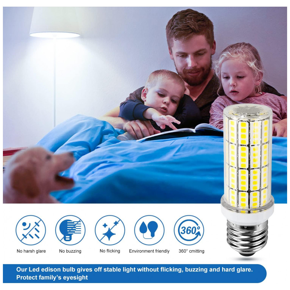 Lâmpada de milho LED 20W Equivalente a 200W, 2500 Lumens Branco Frio 5000K, Base E26/E27 para Ventilador de Teto, Garagem, RIUVAO - Imagem 3