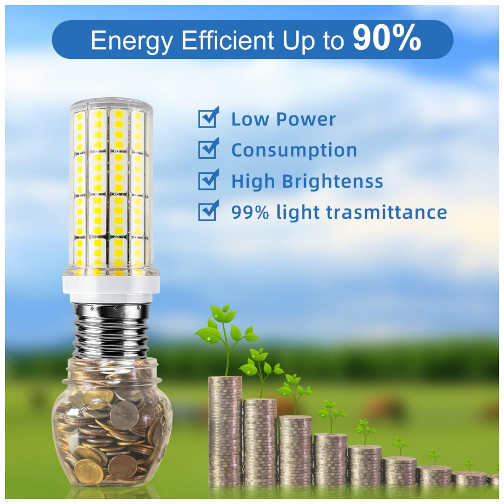 Lâmpada de milho LED 20W Equivalente a 200W, 2500 Lumens Branco Frio 5000K, Base E26/E27 para Ventilador de Teto, Garagem, RIUVAO - Imagem 5