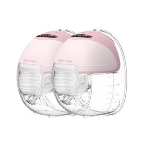 Bomba Tira Leite Elétrica com Design à Prova de Vazamento Display Inteligente 3 Modos e 12 Níveis 2Un MomMed S21 Rosa