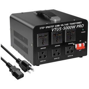 Transformador de Tensão 5000W Converte 110V 120V Para 220V 240V ou 220V 240V Para 110V 120V Yinleader Preto