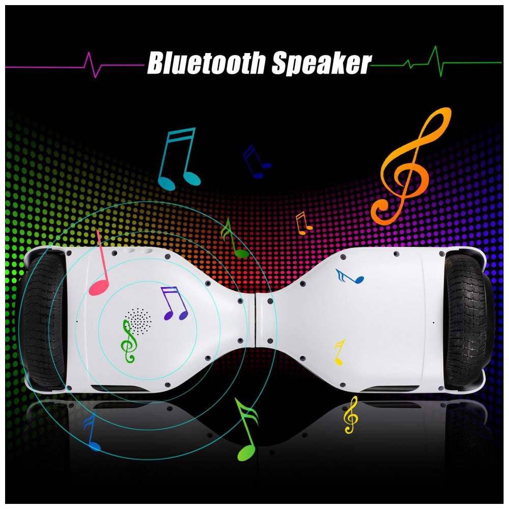 Hoverboard LIEAGLE 6,5" A002 Branco com Luzes LED, Bluetooth e Autoequilíbrio - Imagem 4