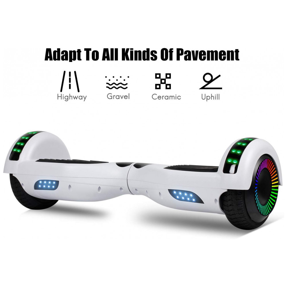 Hoverboard LIEAGLE 6,5" A002 Branco com Luzes LED, Bluetooth e Autoequilíbrio - Imagem 6