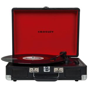 Vitrola Toca-Discos Cruiser Plus Vintage 3 Velocidades Bluetooth Maleta CR8005F-BK Crosley Preto/Vermelho