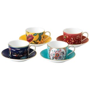 Jogo de Xícaras e Pires Estilo Moderno com Capacidade de 150mL e Material de Porcelana Waterford 40035085 Colorida