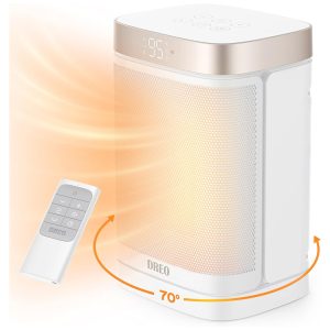 Aquecedor Elétrico Portátil de Cerâmica com Termostato e Controle Remoto 1500W 110V Dreo Branco