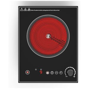 Cooktop Elétrico Portátil de Indução com 9 Níveis de Potência Temporizador e Trava de Segurança para Crianças 110V 1800W Wesonorous Preto