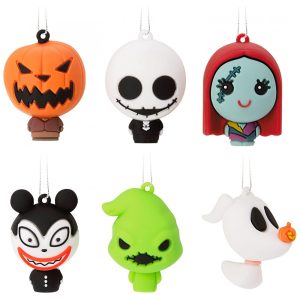 Conjunto de 6 Mini Enfeites Natalinos Hallmark Disney Tim Burton O Estranho Mundo de Jack Plástico Inquebrável