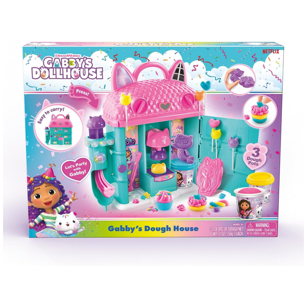 Canal Toys Casa de Massinha da Gabby's Dollhouse! Divirta-se modelando e decorando com facilidade e portabilidade! Para crianças a partir de 4 anos