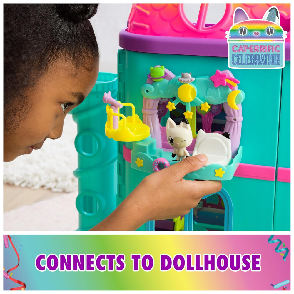 Playset Varanda dos Sonhos Pandy Paws da Casa de Bonecas Gabbys Dollhouse, 8 Peças com Figuras de Brinquedo, Acessórios de Casa de Bonecas - Imagem 2