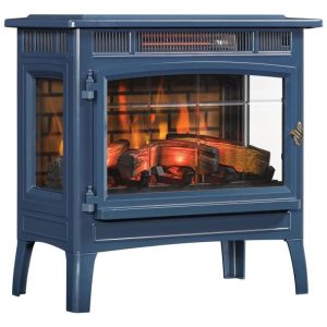 Aquecedor Lareira Elétrica Portátil Vintage com Chamas Realistas 3D 110V 1500W Duraflame Azul Navy