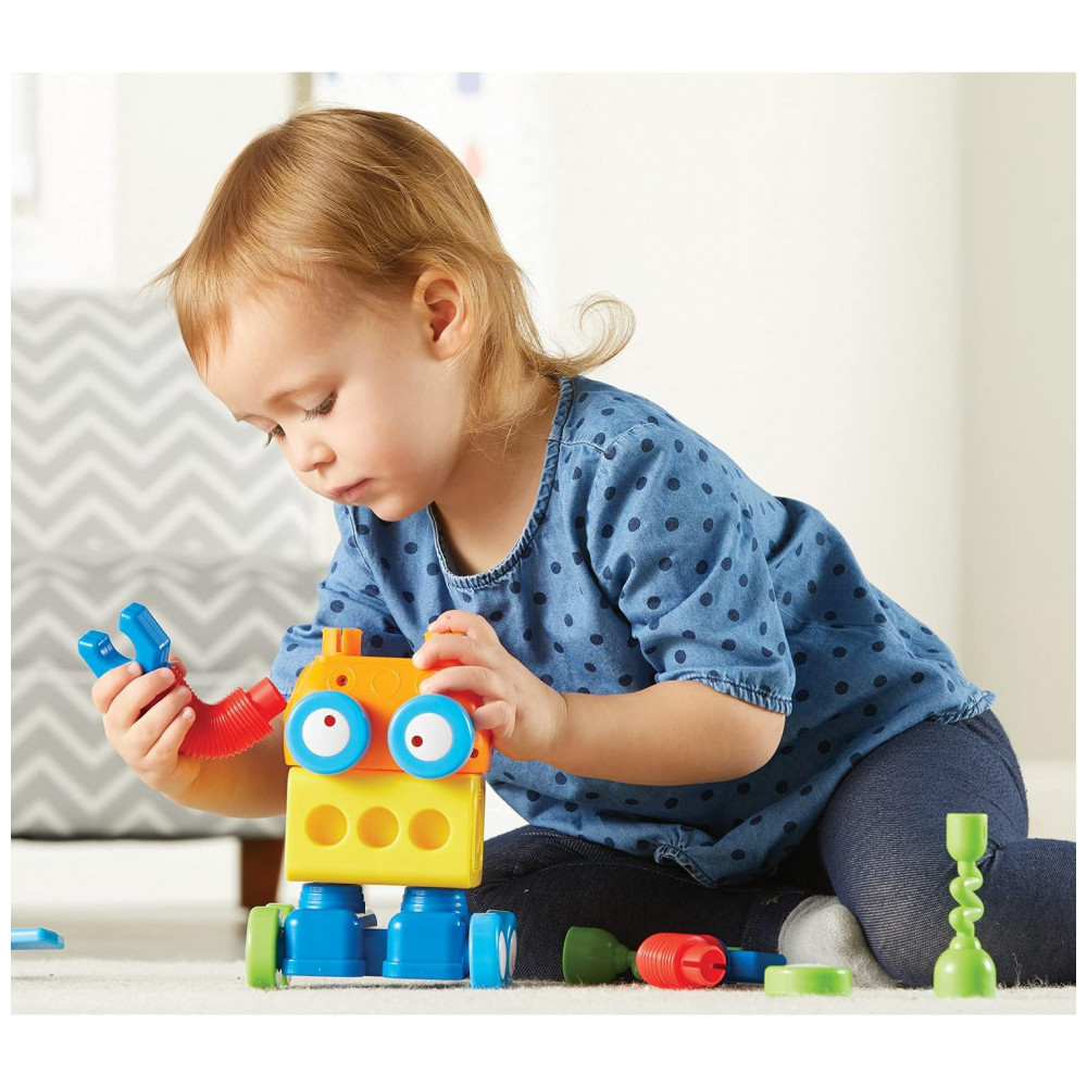 Learning Resources 1-2-3 Build It! Robot Factory – Kit de Construção STEM com 18 Peças Grandes para Crianças a partir de 2 anos - Imagem 2