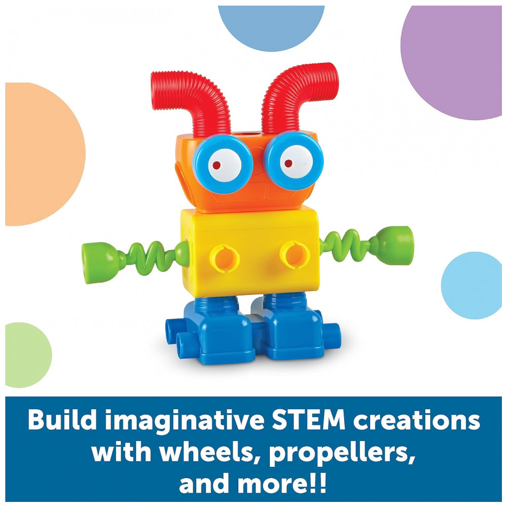 Learning Resources 1-2-3 Build It! Robot Factory – Kit de Construção STEM com 18 Peças Grandes para Crianças a partir de 2 anos - Imagem 3
