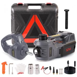 Kit Completo de Troca de Pneus EFFIROSO Portátil de 5 Toneladas 12V Macaco Elétrico Hidráulico com Chave de Impacto Bomba Infladora para Reparos