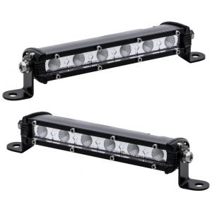 Barra de Luz LED Off Road com 1530 Lúmens a Prova dÁgua IP68 12V 24V 18W 2Un ST Preto