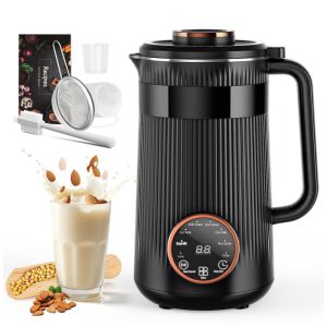 Máquina de Leite Vegetal RELEXNOW Preta 1L 8 em 1 Programável Autolimpeza Aquecimento 110V