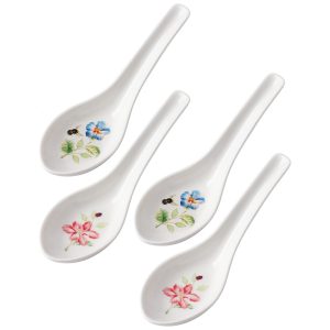 Conjunto de Colheres de Sopa Multiuso com 4 Peças e Material de Porcelana Lenox 892529 Branca