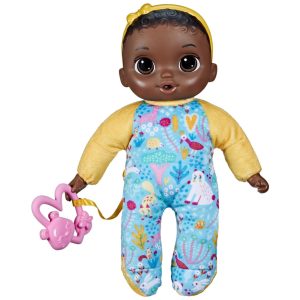 Boneca Macia e Fofa 27 cm com Acessório de Mordedor para Crianças Acima de 3 Anos Baby Alive Cabelo Preto