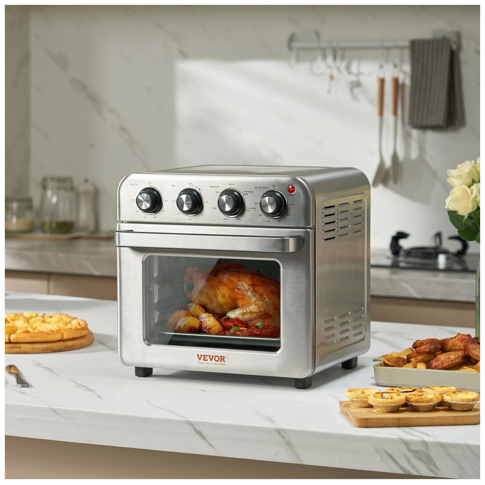 Forno Elétrico Air Fryer VEVOR 7 em 1, 18L, 1800W, Convecção 360°, Temporizador 60min, Aço Inox, Multiuso com Acessórios, 110V - Imagem 8