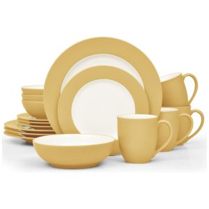 Aparelho de Jantar para Todas as Ocasiões Elegância e Sofisticação para Sua Mesa com 16 Peças Formato Redondo e Material de Cerâmica Noritake Amarelo