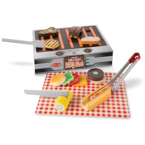Kit de Churrasco Infantil de Madeira com 20 Peças para Crianças Acima de 3 Anos Melissa & Doug