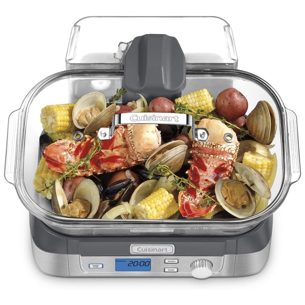 Panela Elétrica Vaporizador Digital de Vidro 5L 1800W 110V CUISINART STM 1000 Prateado - Imagem 2