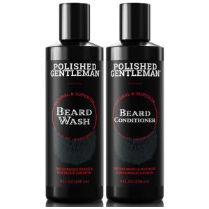 Shampoo e Condicionador Crescimento Rápido de Pelos Barba Limpeza Orgânica do Rosto 118ml POLISHED GENTLEMAN Preto
