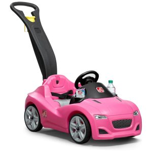 Carrinho de Passeio Infantil com Cinto de Segurança e Buzina para Crianças de 1 a 4 Anos de Idade Step2 Rosa