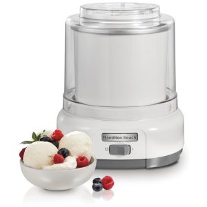 Sorveteira Congela em 20 Minutos Receitas Inclusas Não Necessário Sal HAMILTON BEACH 68880 Prateado