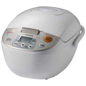 Panela de Arroz Elétrica até 5 Xícaras não Cozidas com Função de Aquecer 110V 610W Zojirushi NL AAC10 Branca