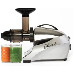 Espremedor de Frutas de Mastigação Lenta Horizontal de Prensa a Frio 150W Tribest Solostar SS4250B Prata