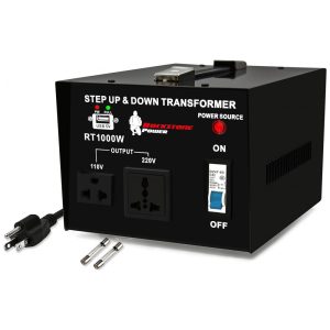 Transformador de Tensão 1000W Converta 110V Para 220V com 1 Porta USB ROCKSTONE POWER Preto