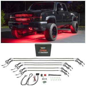 Kit de Iluminação LED para Caminhonetes 6PC Resistente a Água LEDGLOW 8542101607 Vermelho