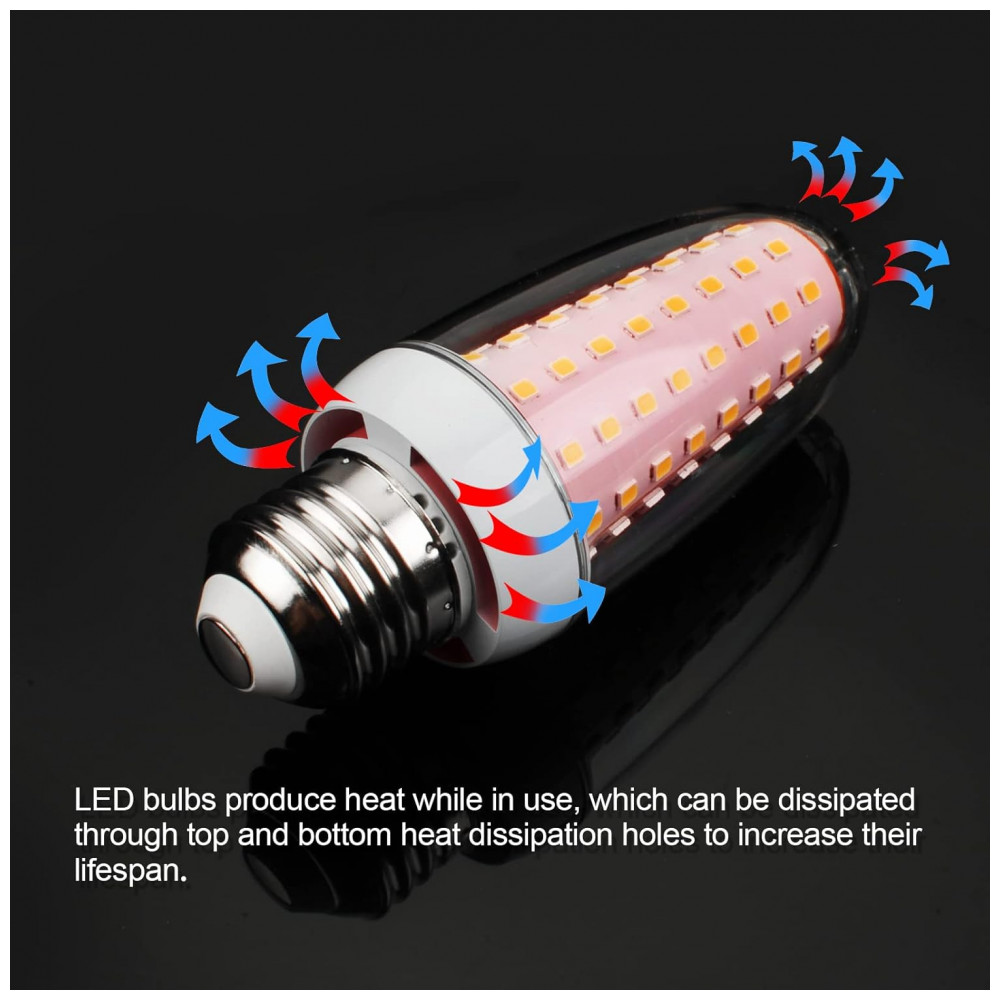 Lâmpada de Milho LED 16W Equivalente a 120W 1600 Lúmens Branco Quente 3000K E26E27 Lâmpadas de Vela LED para Casa Brilhante Pack de 4, Branco Quente 1 - Imagem 7
