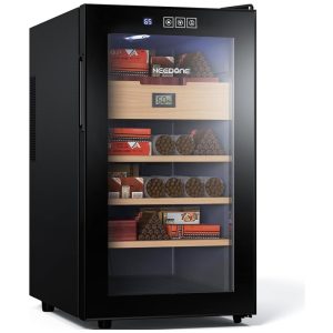 Umidor para Charutos Elétrico 48L com Controle de Temperatura Higrômetro Digital e Gabinete Refrigerador 110V NEEDONE NO-48BT Preto