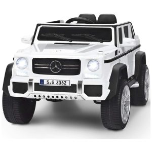 Costzon Ride Carrinho Carro Elétrico Mercedes Benz 650S 1 lugar 12V c controle remoto USB MP3 3 km h 3 a 6 anos Branco