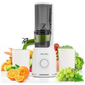 Centrifuga de Frutas com Broca Espiral de Aço Inoxidável Filtro Sem Malha e Função Reversa 110V 120W Secura Branca