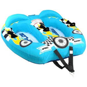Boia Rebocável para 2 Pessoas com Almofada de Espuma e Alças de Nylon SereneLife Azul