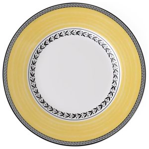 Prato para Salada de 22 cm Mais Elegância em Sua Mesa com Formato Redondo e Material de Porcelana Premium Villeroy Boch Branco Cinza e Amarelo