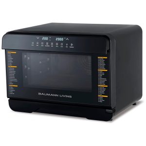 Forno Elétrico de Bancada Multifuncional com Função Air Fryer e Controle Digital 110V Baumann Living Preto