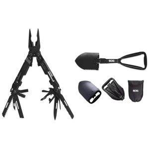 Alicate Multifuncional 21 em 1 Aço Inoxidável com Ferramenta de Entrincheiramento SOG PA2002 Preto