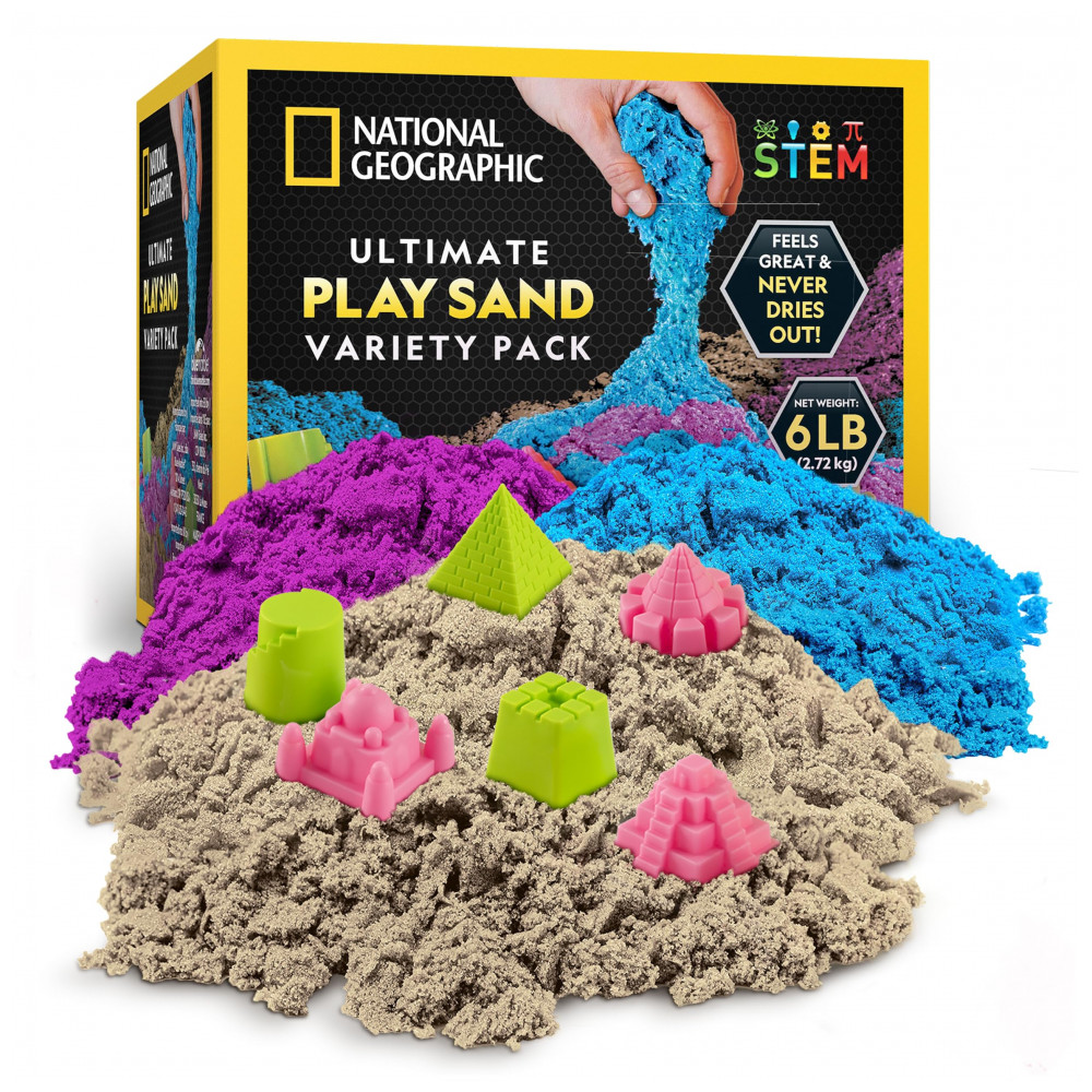 Atividade Sensorial com Areia Colorida e Moldes Divertidos para Crianças NATIONAL GEOGRAPHIC