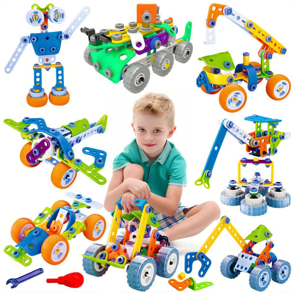 Kit de Construção STEM Educativa com 175 Peças para Crianças de 4 a 10 Anos MOONTOY